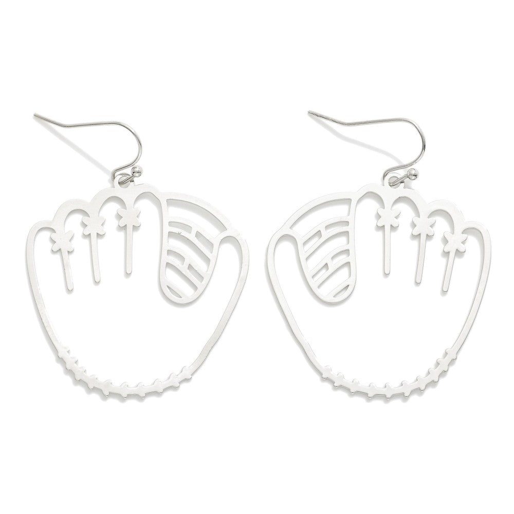 Baseball Glove Outline Earrings