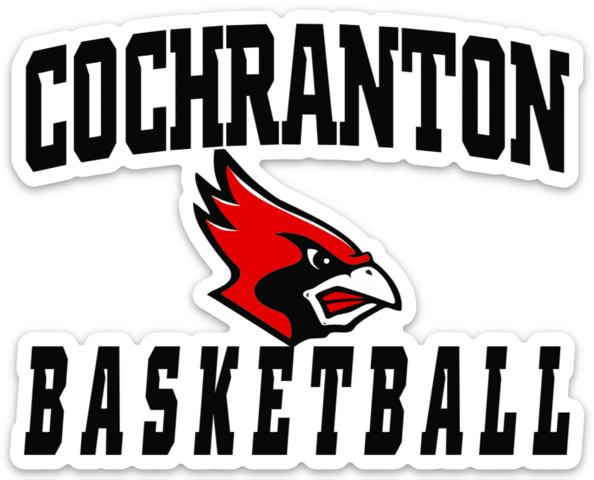 Cochranton Cardinal Basketball Die Cut Sticker