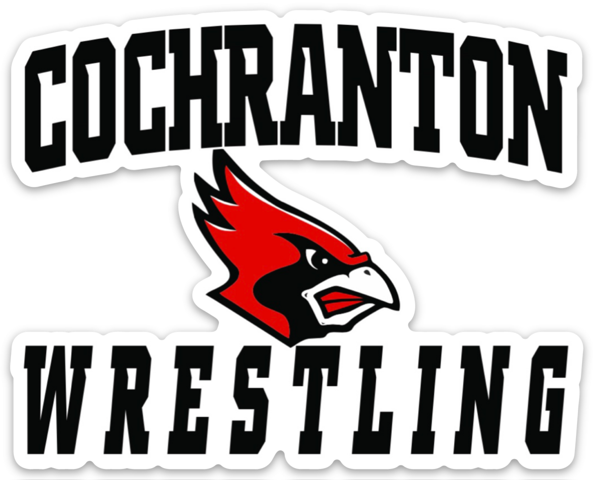 Cochranton Cardinal Wrestling Die Cut Sticker