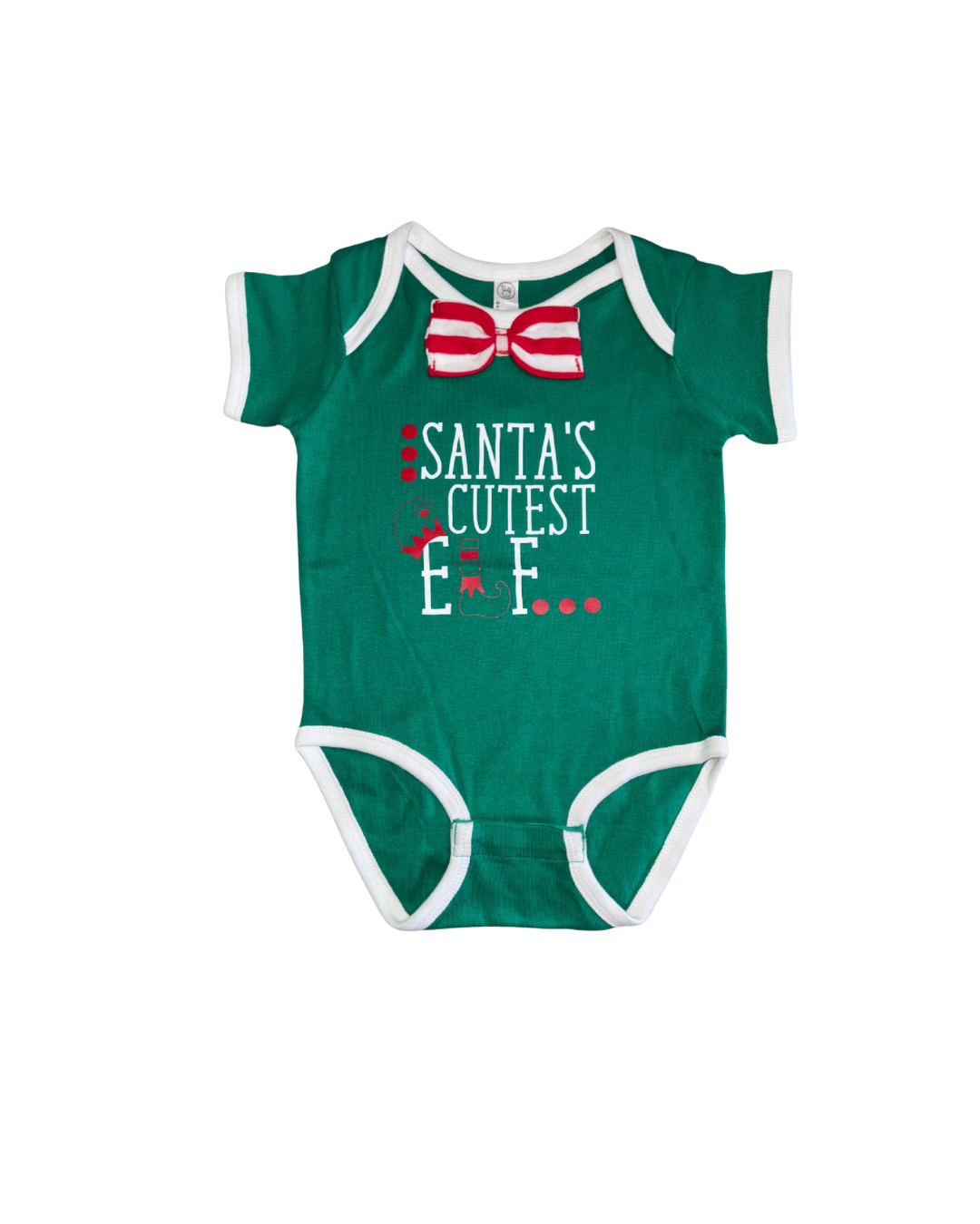 Santa’s Cutest Elf Striped Onsie