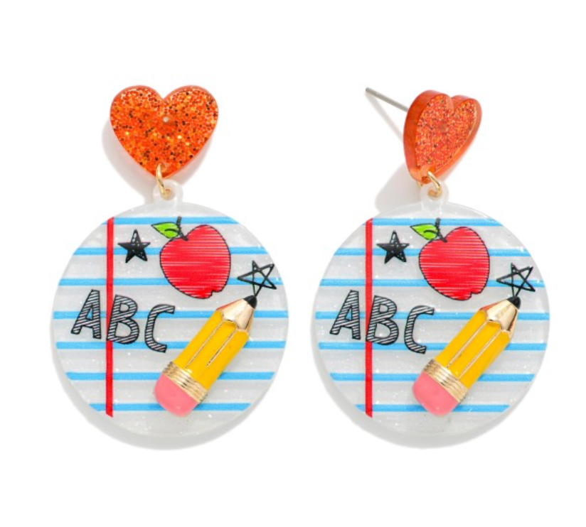 Teacher Themed Drop Earrings