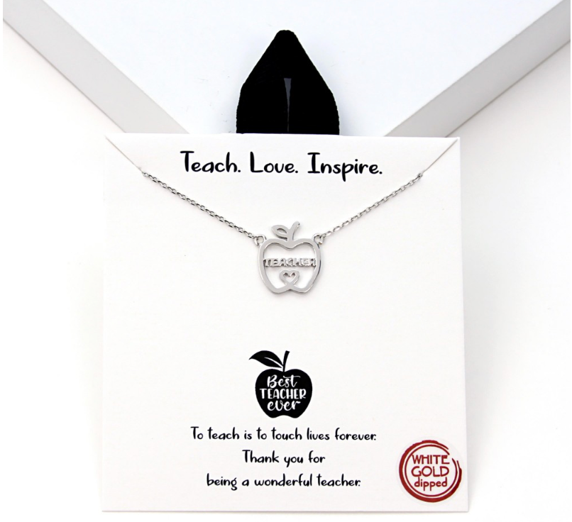 Apple Shape Teacher Necklace