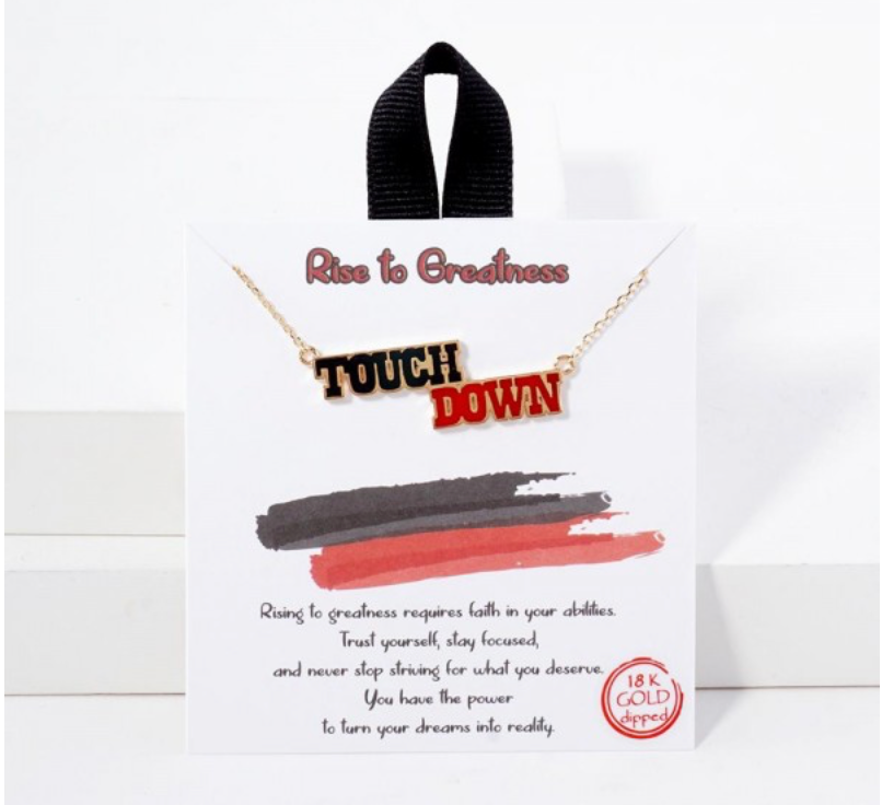 Red and Black Touchdown Necklace