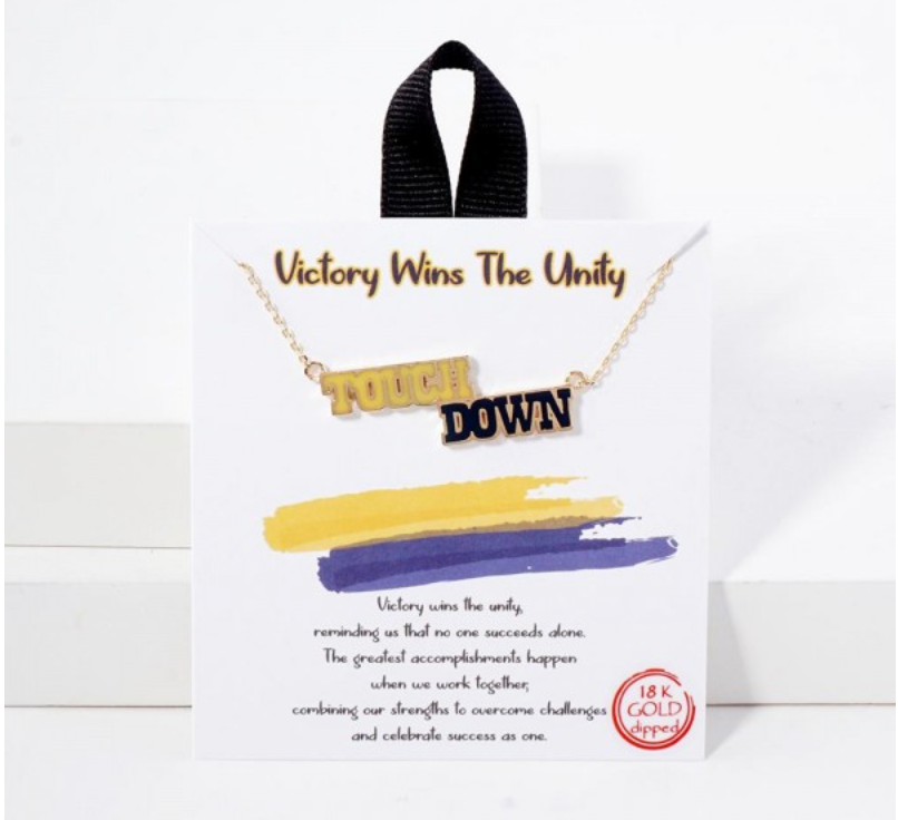 Gold and Black Touchdown Necklace