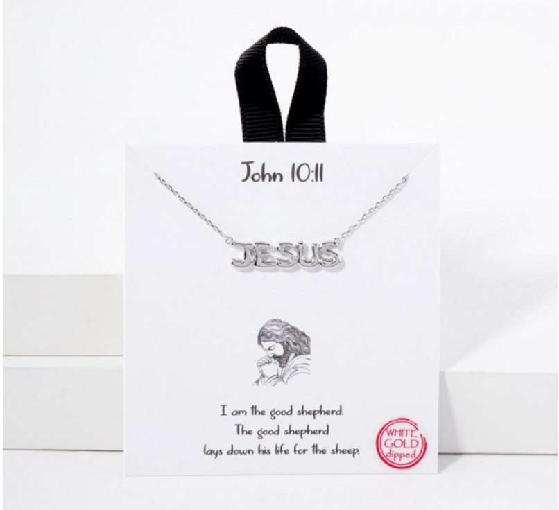 Silver Jesus Necklace