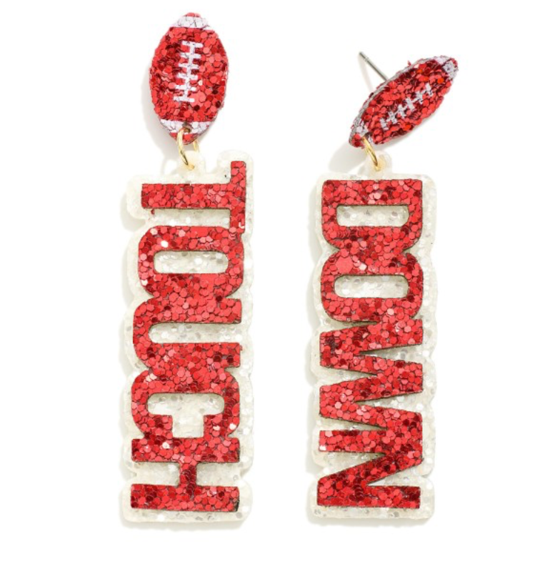 Touchdown Glitter Football Drop Earrings