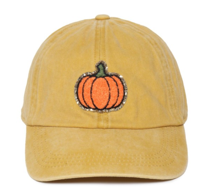 Mustard Glitter Pumpkin Hat