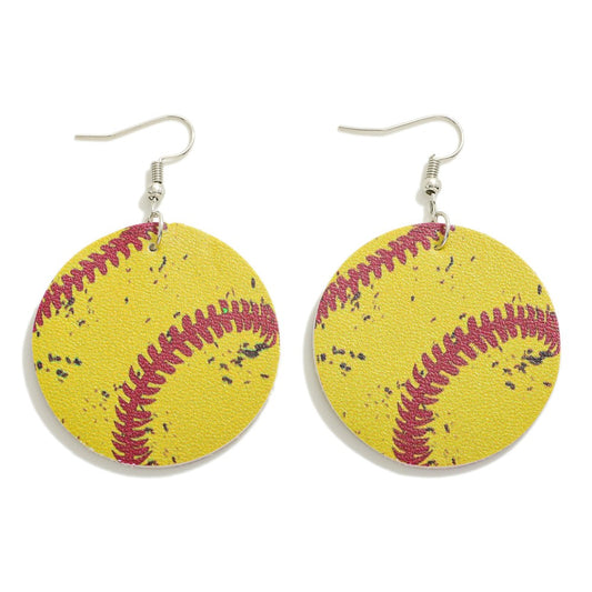 Softball Cutout Earrings