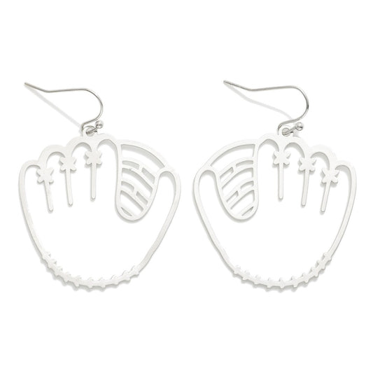 Baseball Glove Outline Earrings