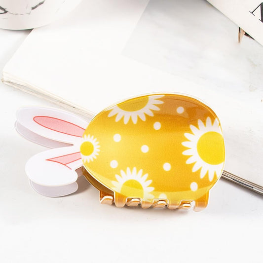 Yellow Bunny Ear Claw Clip