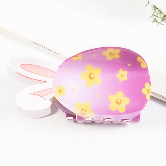 Pink Bunny Ear Claw Clip