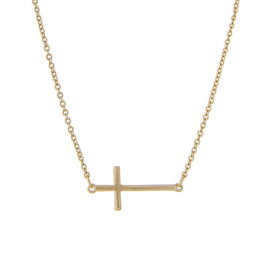 Gold Cross Link Necklace
