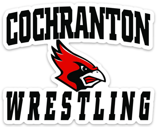 Cochranton Cardinal Wrestling Die Cut Sticker