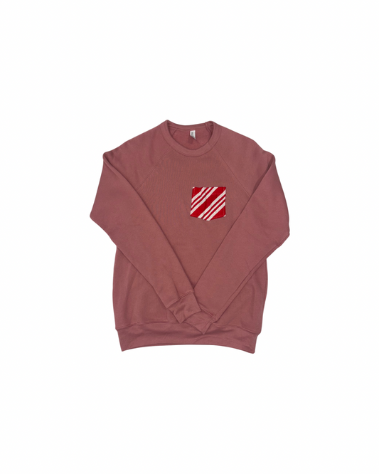 Candy Cane Pocket Crewneck Sweatshirt
