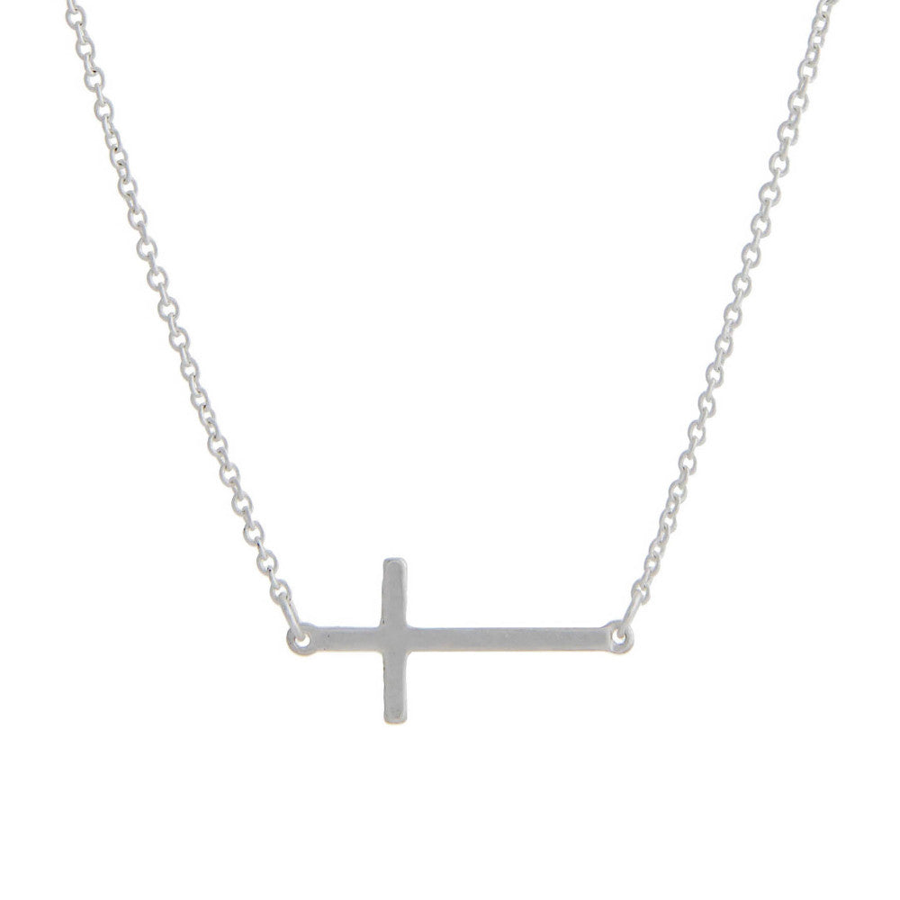 Silver Cross Link Necklace
