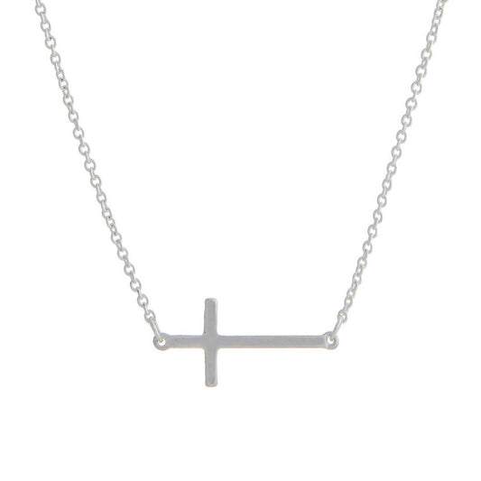 Silver Cross Link Necklace