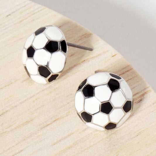 Soccer Ball Stud Earrings