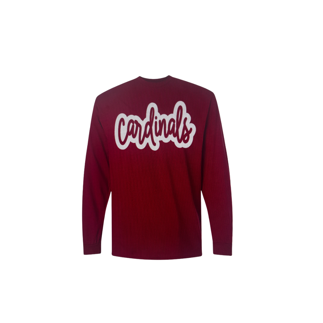 Glitter Cardinals Script Crewneck