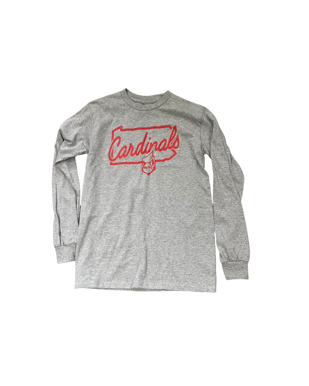 Long Sleeve Grey Cardinals Shirt