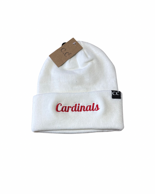 Cardinals White C.C Beanie