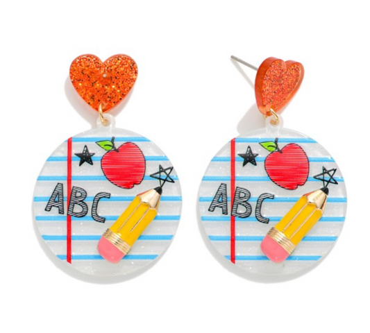 Teacher Themed Drop Earrings