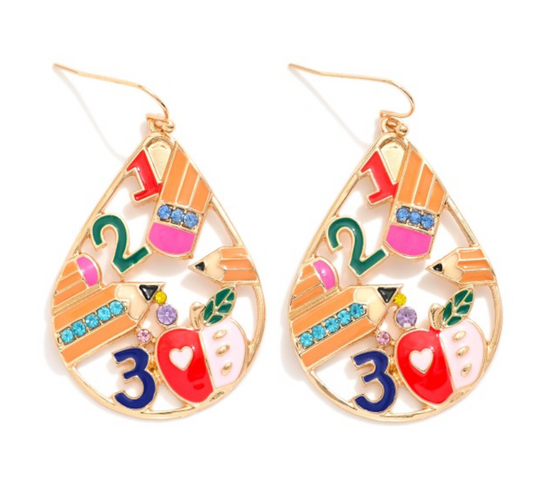 School Themed Drop Earrings