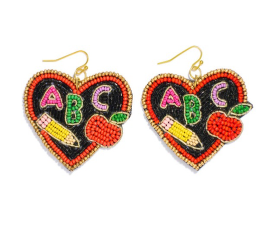 Heart ABC Drop Earrings