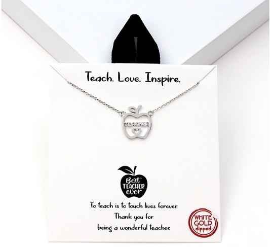 Apple Shape Teacher Necklace