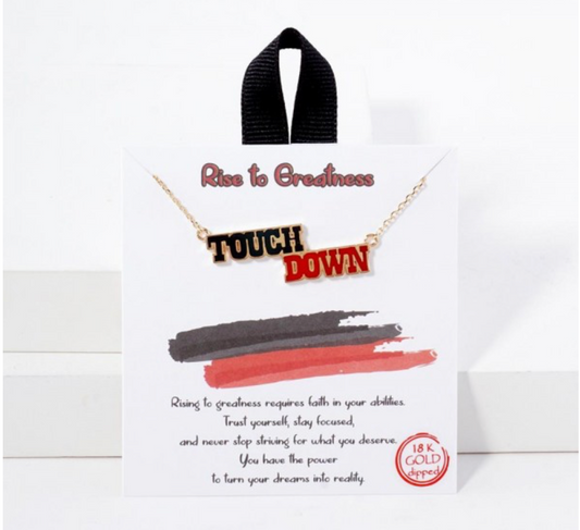 Red and Black Touchdown Necklace