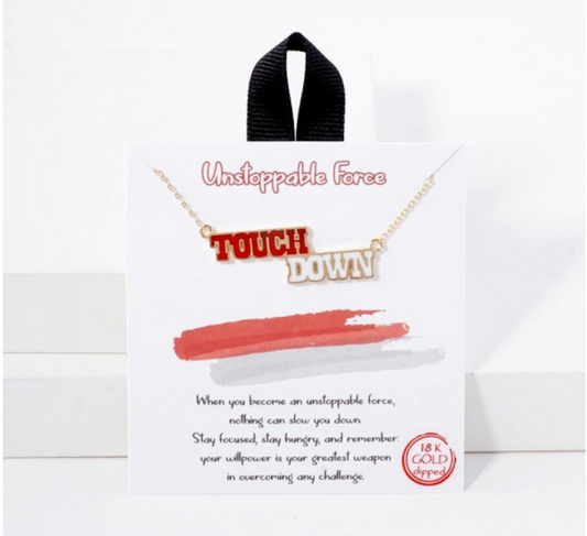 Red and White Touchdown Necklace