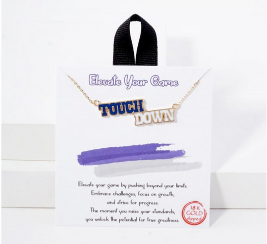 Blue and White Touchdown Necklace