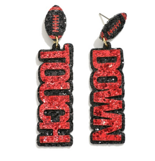 Touchdown Glitter Football Drop Earrings