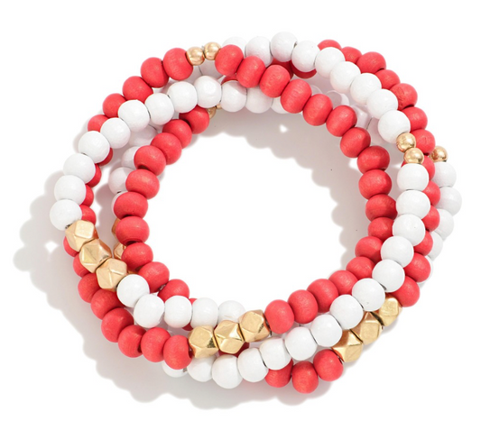 Set of 4 Beaded Stretch  Bracelet